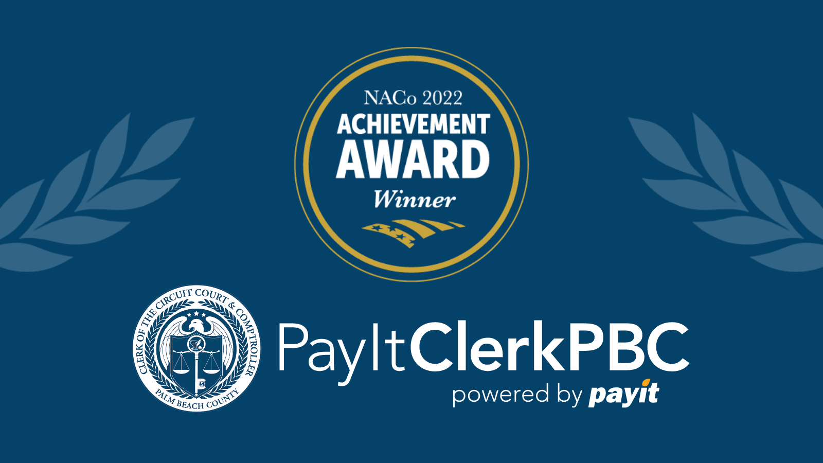 NACO Achievement Award logo and PayItClerkPBC logo