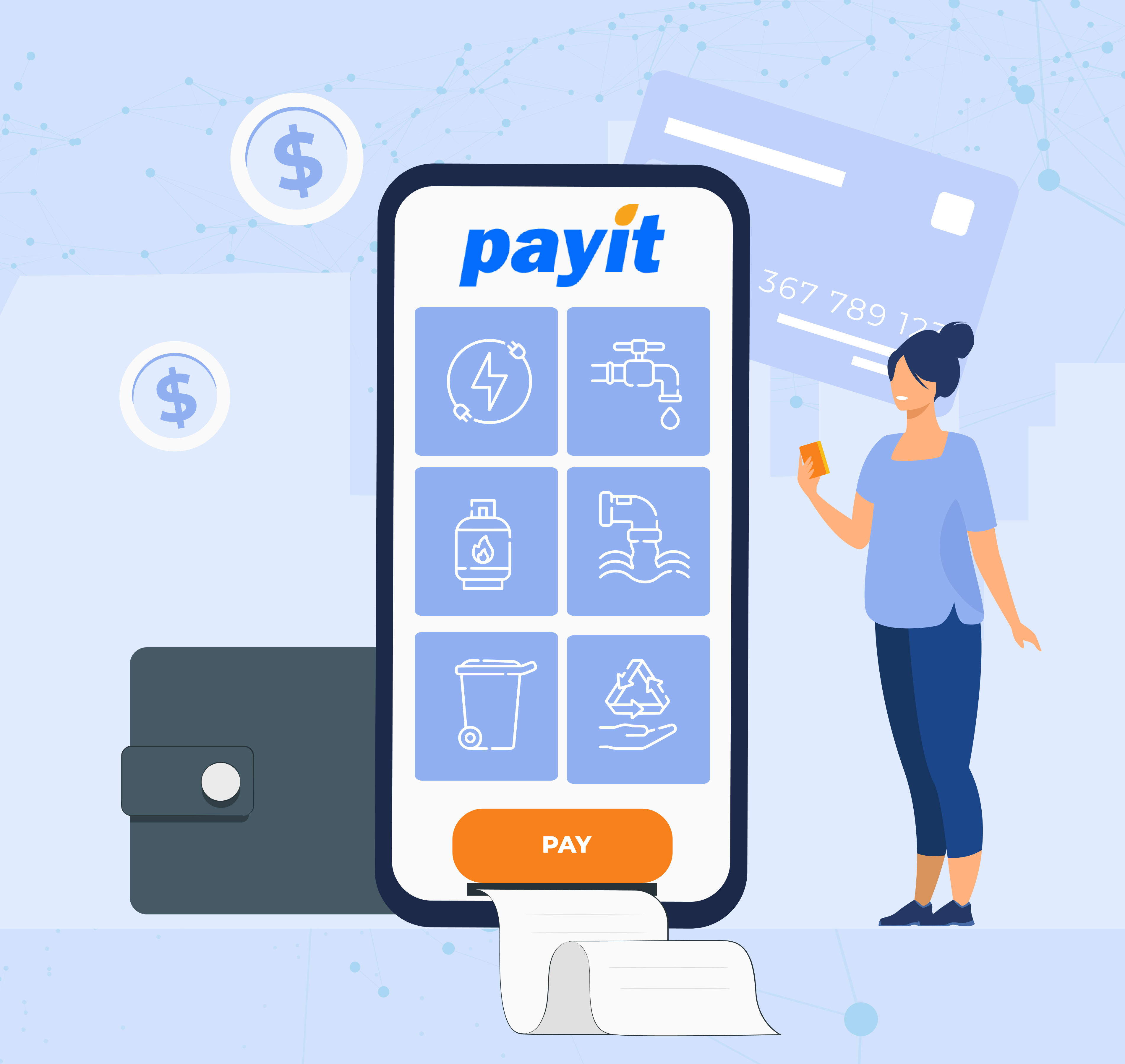 Residents can pay utility bills online through the PayIt government platform