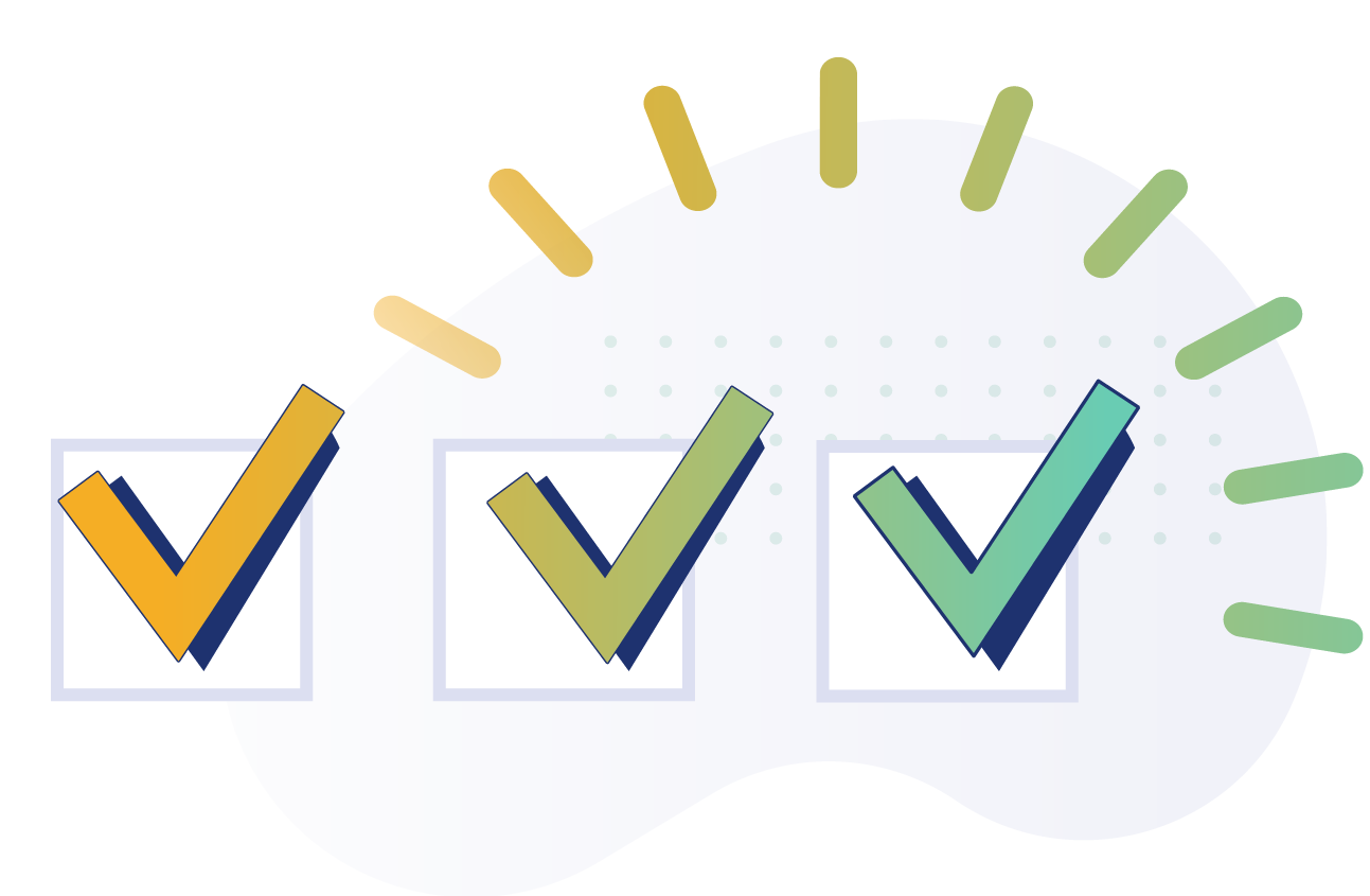 Illustration of checkmarks representing evaluation and meeting key criteria.