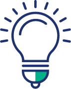 A lightbulb with a mint-green base.