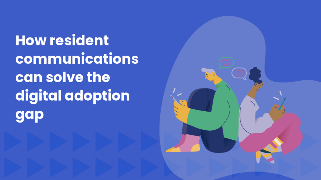 Illustration of two people sitting back to back, smiling at their phones, with heart speech bubbles above them.